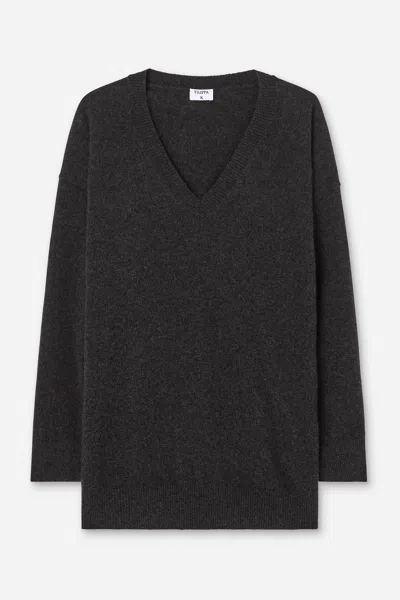 Filippa K Long V-neck Cashmere Sweater In Gray