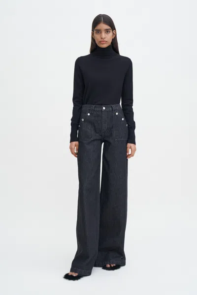 Filippa K Loose Buttoned Jeans In Black