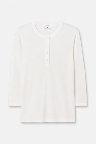 Filippa K Lyocell Cashmere Henley In Off-white