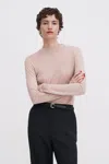 Filippa K Lyocell Cashmere Mock Neck Top In Pink