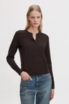 Filippa K Merino Short Cardigan In Brown