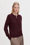 Filippa K Merino Short Cardigan In Burgundy