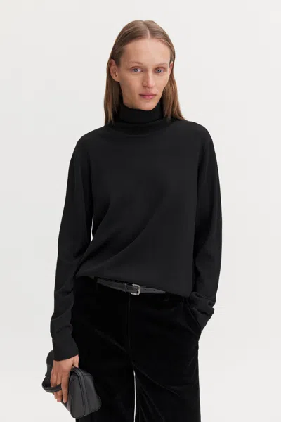 Filippa K Merino Turtleneck Sweater In Black