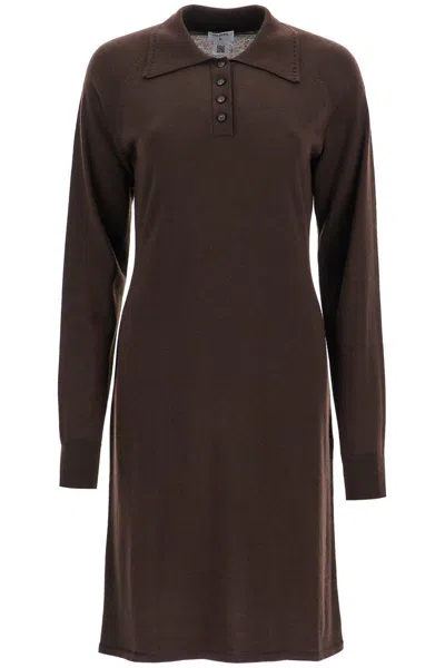 Filippa K Merino Wool Polo Dress In In Brown