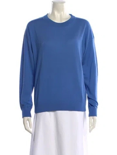 Pre-owned Filippa K Merino Wool Scoop Neck Sweater In Blue