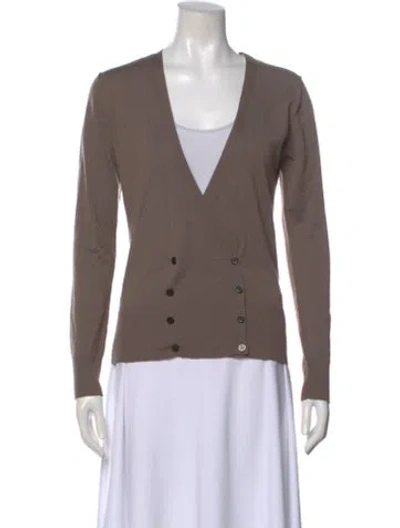 Pre-owned Filippa K Merino Wool V-neck Top In Neutral