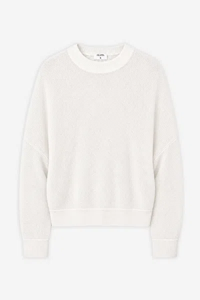 Filippa K Mesh Knit Sweater In Ivory