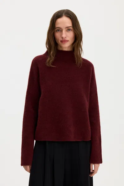Filippa K Mika Yak Funnelneck Sweater In Mahogany Red