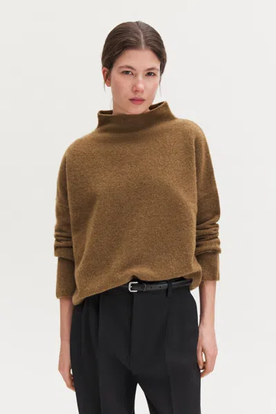 Filippa K Mika Yak Funnelneck Sweater In Mid Brown