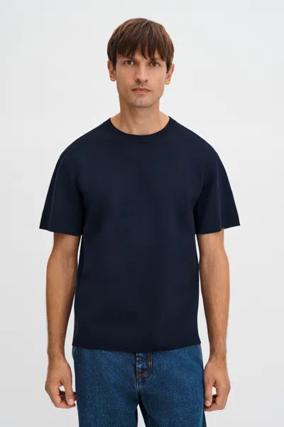 Filippa K Milano Knit T-shirt In Blue