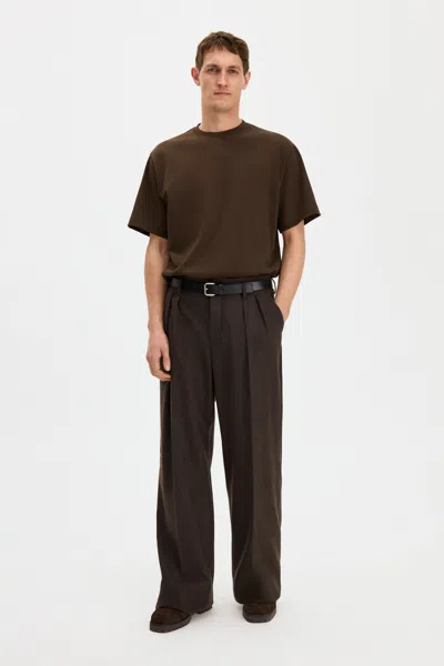 Filippa K Milo Flannel Trousers In Brown