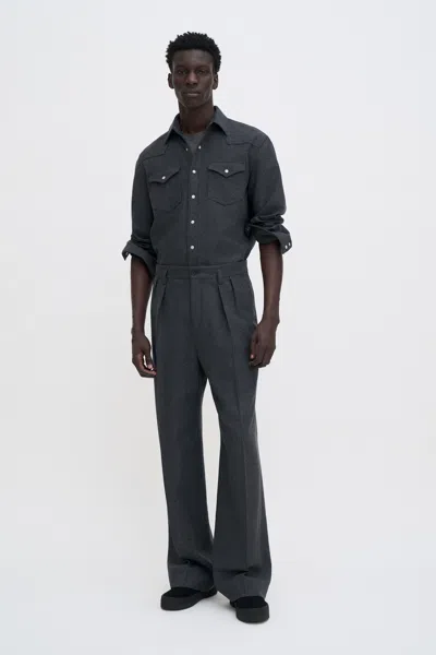 Filippa K Milo Flannel Trousers In Gray