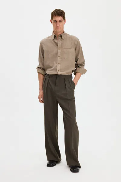 Filippa K Milo Trousers In Dark Moss Green