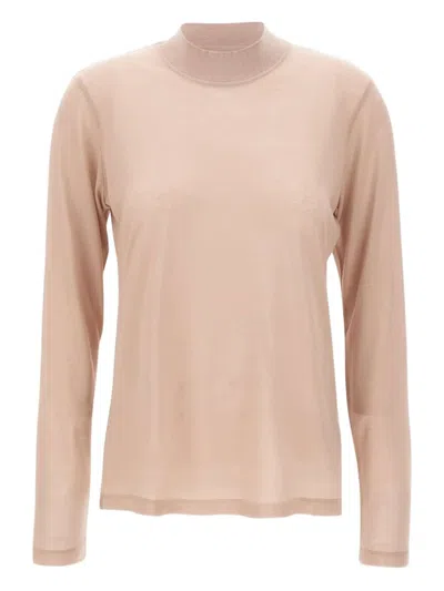 Filippa K Mock-neck Long-sleeve Top In Pink
