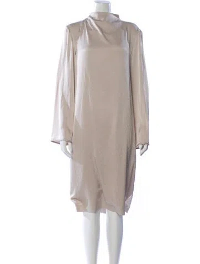 Pre-owned Filippa K Mock Neck Midi Length Dress In Neutral