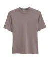 Filippa K Mock Neck Tee In Brown