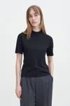 Filippa K Mock Neck Tee In Black