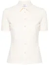 Filippa K Monogram-embroidered Cotton Shirt In Neutrals