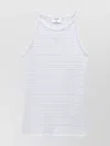 Filippa K Monogram-embroidered Striped Organic Cotton Tank Top