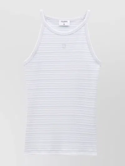 FILIPPA K MONOGRAM EMBROIDERED HALTERNECK TANK TOP