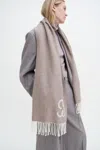 Filippa K Monogram Scarf In Brown