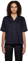 Filippa K Notched-collar Cotton Pyjama Shirt In 8922 Night Blue