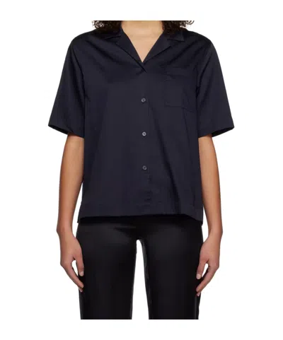Filippa K Navy Cotton Shirt In Black