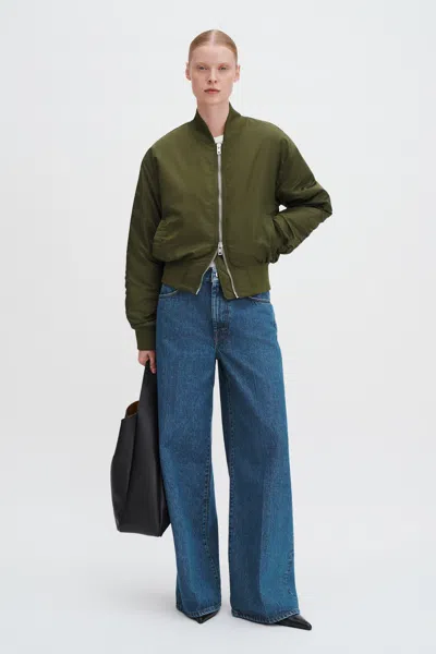 Filippa K Nylon Zip Jacket In Green