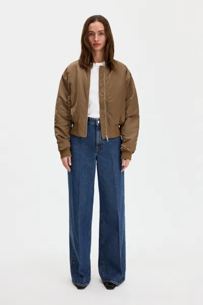 Filippa K Nylon Zip Jacket In Nougat