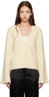 Filippa K Off-white Fluffy Cardigan In 0076 Canvas Beige