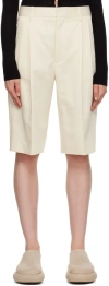 Filippa K Off-white Relaxed Shorts In Bone White/white Pin