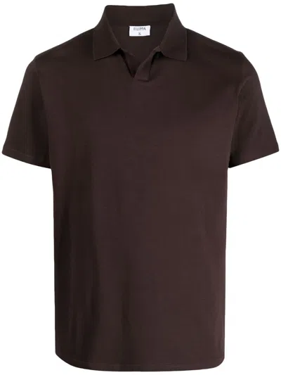 Filippa K Open-placket Polo Shirt In Brown