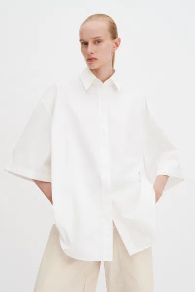 Filippa K Oversized Short Sleeve Shirt In White