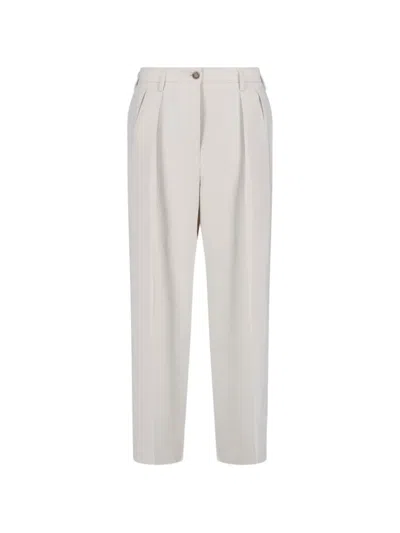 Filippa K Tailored Trousers Belt Loops Pleats And Pockets In Gray