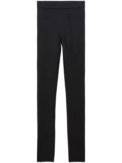 Filippa K Split-cuffs Logo-waistband Leggings In Black