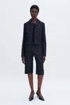 Filippa K Patch Pocket Cotton Linen Jacket In Black