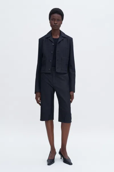 Filippa K Patch Pocket Cotton Linen Jacket In Black