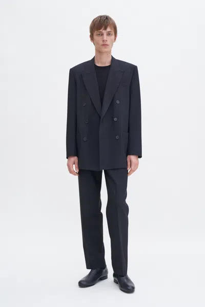 Filippa K Patch Pocket Double Breasted Blazer In Black