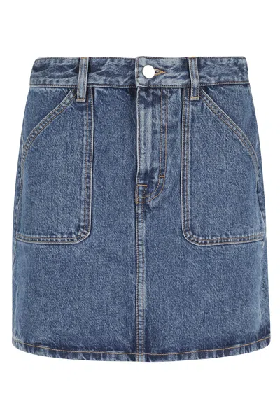 Filippa K Patch Pocket Mini Skirt In Washed Mid