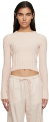Filippa K Pink Rib Sweater In 9540 Pale Rose