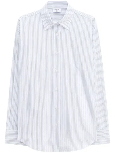 Filippa K Striped Organic Cotton Shirt With Long Sleeves In White
