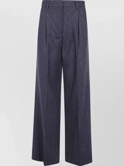 Filippa K Pinstripe Tailored Trousers In Blue