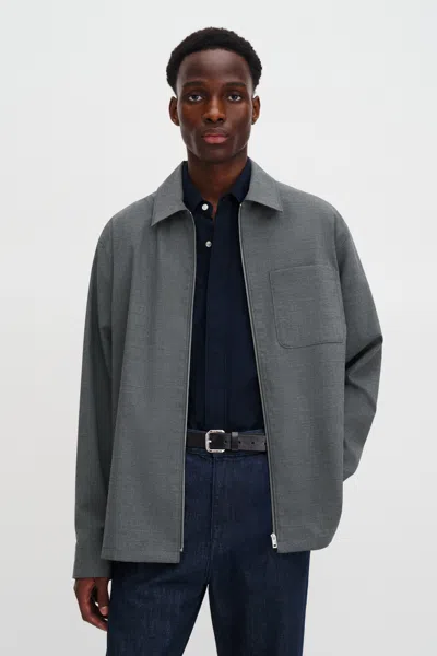 Filippa K Pinstripe Track Shirt In Gray