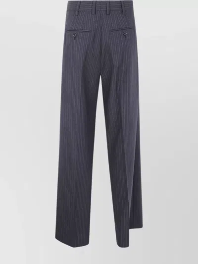 Filippa K Pinstripe Trousers Pleated Front In Blue