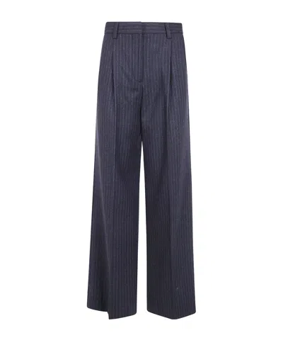 Filippa K Pinstriped Wide-leg Pants In Blue