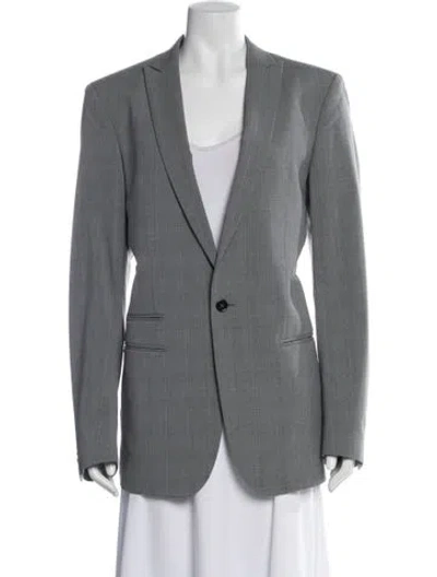 Pre-owned Filippa K Plaid Print Blazer In Gray
