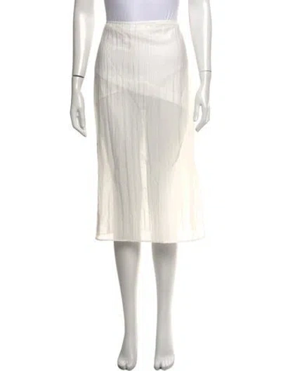 Pre-owned Filippa K Pleated Accents Midi Length Skirt In White