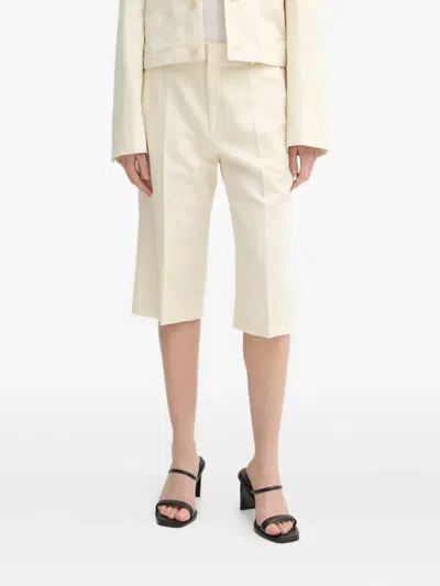 Filippa K Pleated High-waisted Shorts In Neutral