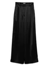 Filippa K Pleated Silk Trousers In Black