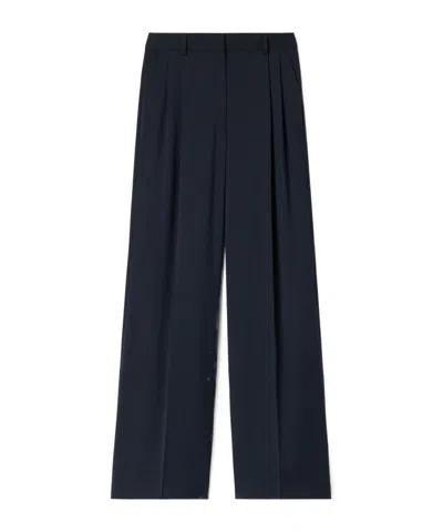 Filippa K Pleated Wide-leg Pants In Blue